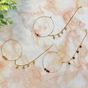 Handmade Gold Plated Bridal Nath: Indian Pakistani Nose Ring Chain