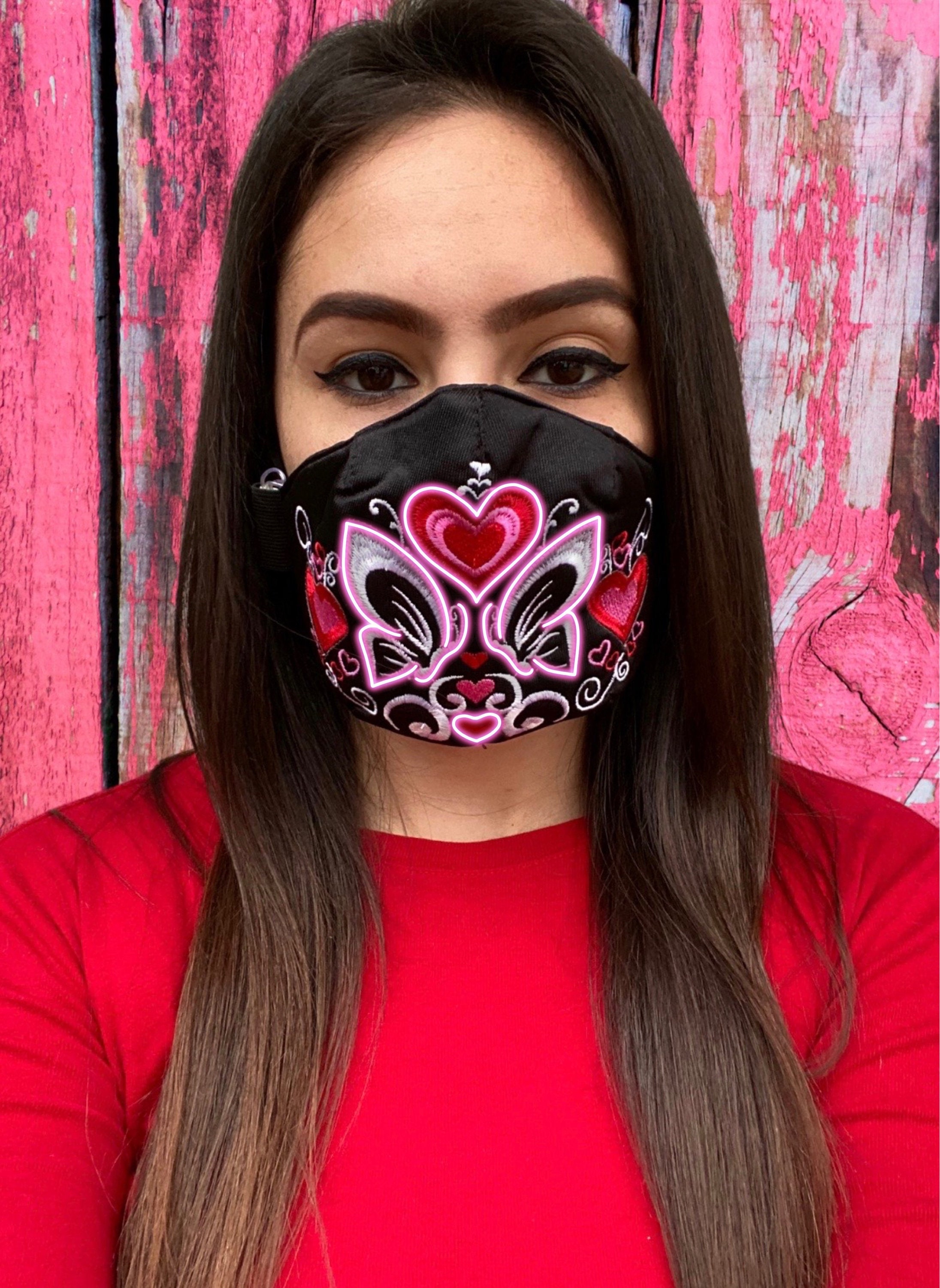 LED Light Up Face Mask // Rechargeable // 15 Different Color Etsy