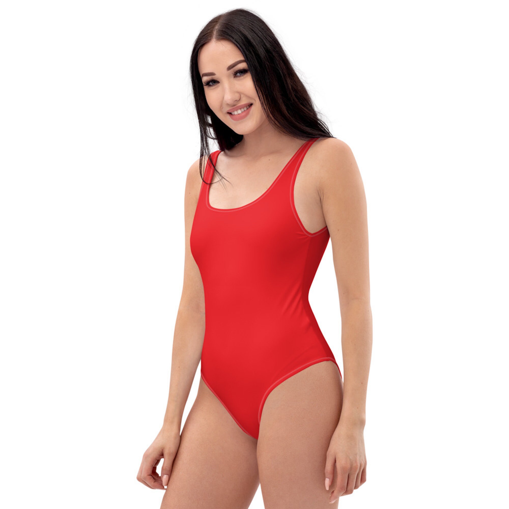 Stylish Red OnePiece Swimsuit US Sizes XS to 3XL Etsy
