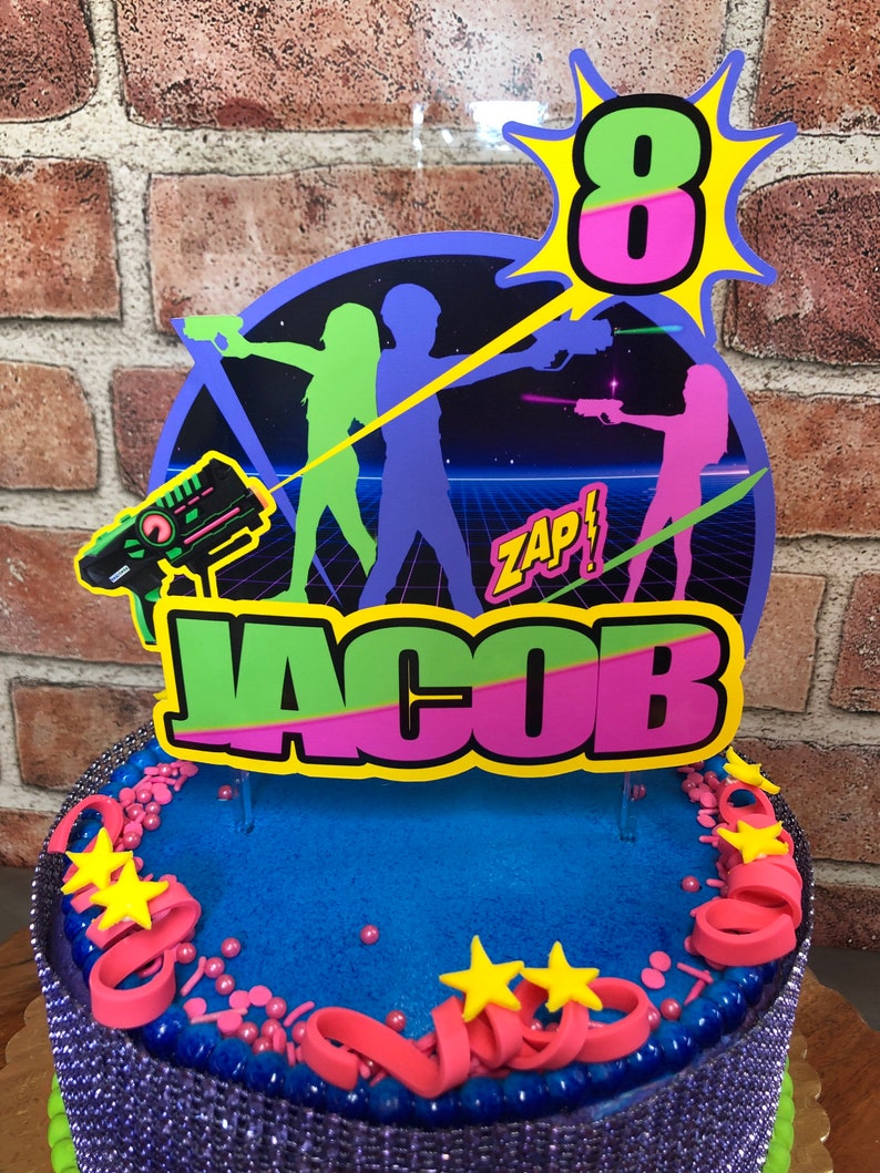 Laser Tag Cake Topper Bundle Laser Tag Party Decoration Etsy