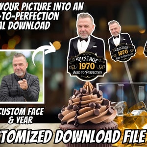 Druckbare im Alter zur Perfektion personalisierte Geburtstag Digital Download-Datei Benutzerdefinierte Party 40.50.60