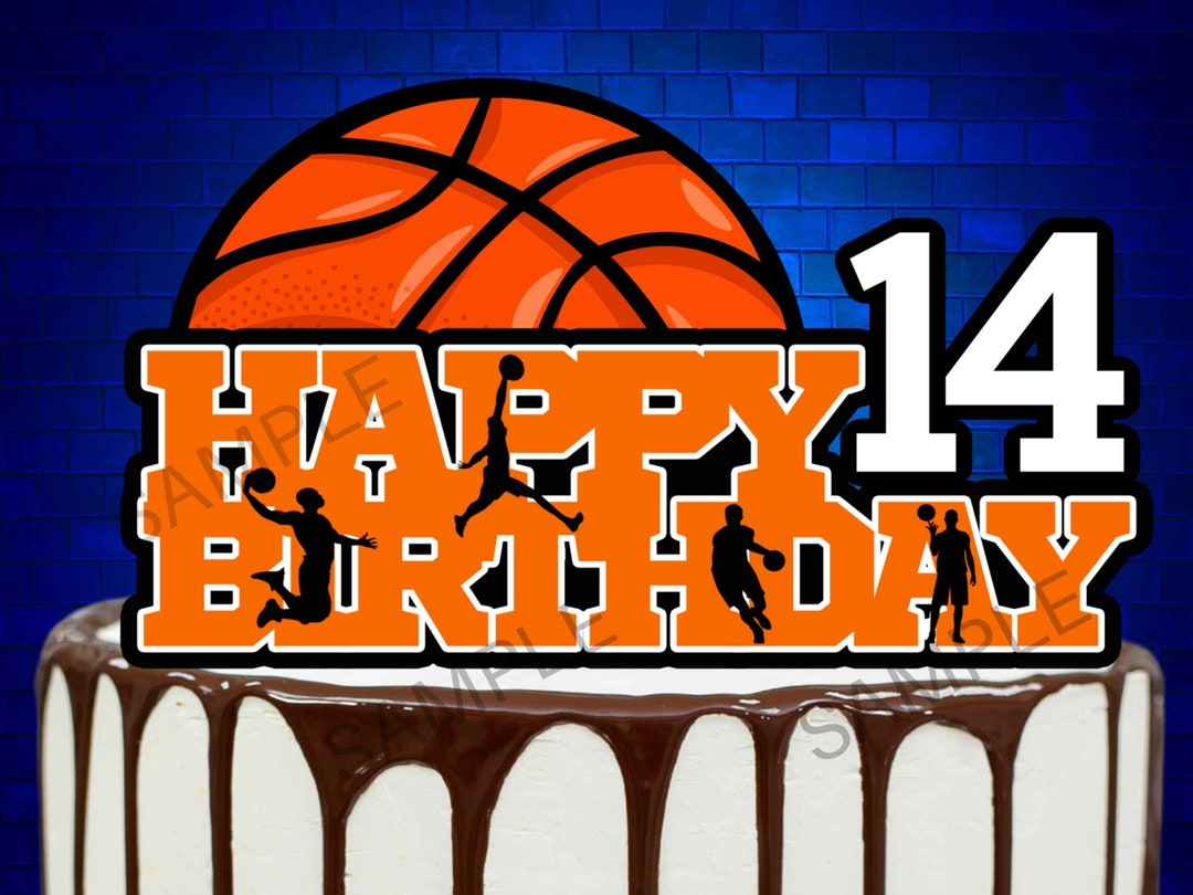 Printable Basketball Cake Topper Customizable Instant Etsy
