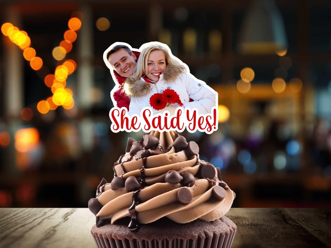 Engagement Cupcake Toppers. Cute Wedding Couple Cupcake Toppers With ...