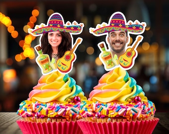 Afdrukbare Sombrero Mexicaanse Fiesta drankje roerder gezicht op stok piñata finale fiesta Mexicaans decor Mexico decoraties verjaardag vrijgezellenfeest