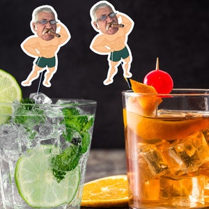 Funny Custom drink stirrers personalized with face, stir sticks Custom Party Decorations, 30th, 40th, 50th swizzle sticks, photo stirrer