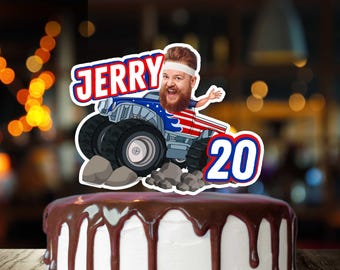 Decorazione per torta di compleanno con foto di Monster Truck stampabile / File fotografico pronto per la stampa. Scarica Adesivi stampabili, decorazioni per torte e altro +/ File digitali