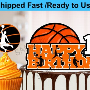 Printable Basketball Cake Topper Customizable Instant - Etsy
