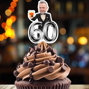 60th Vintage Any Age Cupcakes Personalized Birthday cupcake toppers Custom Party 40th 50th Over the Hill, Any Age, Aged to Perfection
