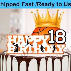 Basketball Cake Topper | Shipped to You | Basketball Birthday | Basketball Party | Basketball decor | Physical Cake Topper | Ready to Use