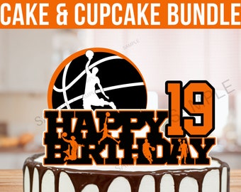 Basketball Cake Topper | Printable Custom Age | Instant Download | Basketball Birthday | Basketball Party | Basketball decor | PNG Cricut