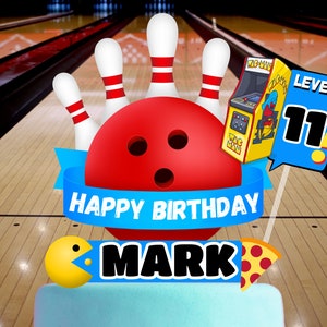 Bowling Cake Topper  | Bowling Party Decoration | Birthday Bowling Topper  | CUSTOM PERSONALIZED Bowling Party Topper Bowling Alley Birthday