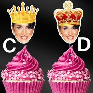 Queen Crown Cupcake Birthday Personalized cupcake toppers for Birthdays 16 &#39;s quinces, Custom Party 40th 50th 60th Birthday Over the Hill