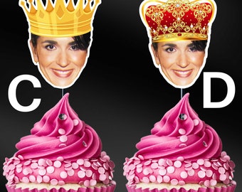 Personalized Queen Crown Cupcake Toppers, Custom Birthday Party Decorations