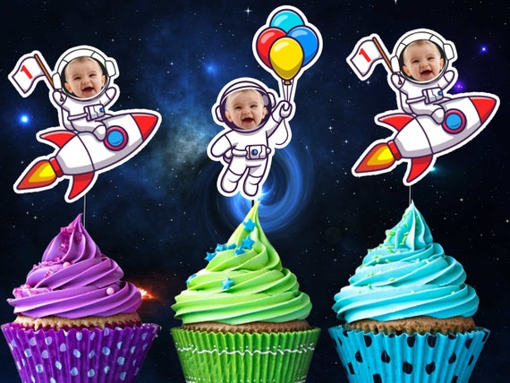Weltraum-Cupcake-Aufsätze – 35 Stück Mit Astronaut, Rakete & Planet, Für Mottopartys, Geburtstage & Babyshowers