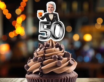 40th 50th Any Age Cupcakes Personalized Birthday cupcake toppers Custom Party 40th 50th 60th  Over the Hill, Any Age, Aged to Perfection
