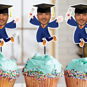 Funny Graduation Cupcake Toppers.  / Graduate Party Gift/ Graduation Cupcake Topper, Physical Shipped To You / School University High School
