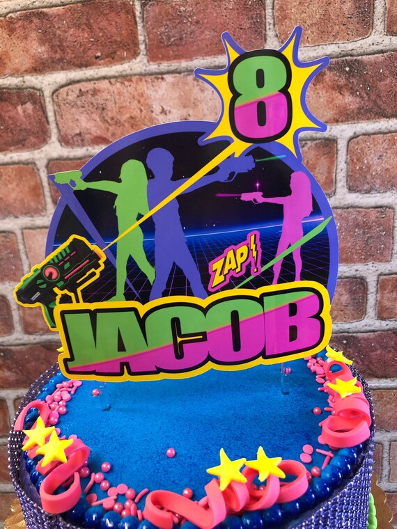Laser Tag Cake Topper Bundle Laser Tag Party Decoration Etsy