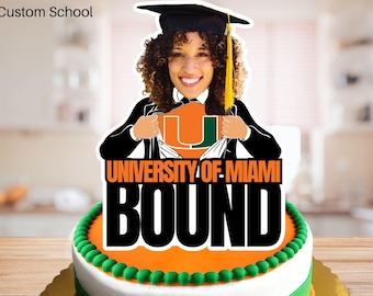 Custom Face Graduate Cake Topper, School Acceptance Gift
