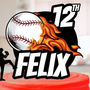 Béisbol Bundle Cake Toppers y Cupcake Toppers / Descarga instantánea / Archivos digitales / PNG Béisbol Personalizable edad nombre y colores