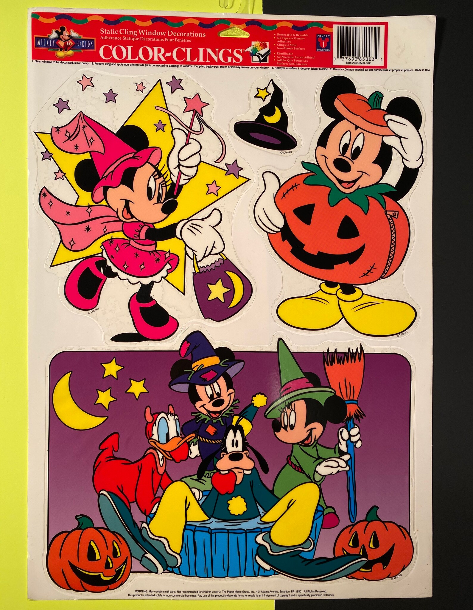 Vintage 1990s Halloween Window Clings Lot of 7 Disney Pooh Etsy