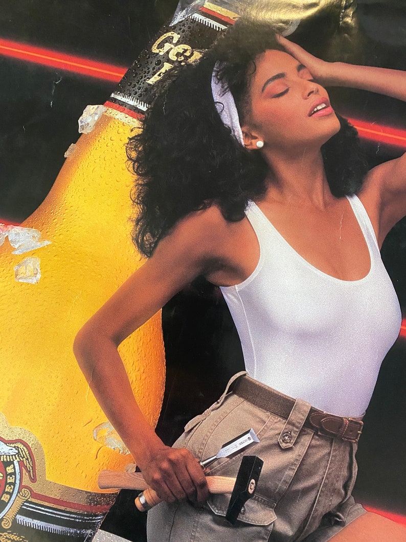 Vintage Miller Genuine Draft \u2018Cold Filtered Is Hot\u2019 1980s Beer Poster Original