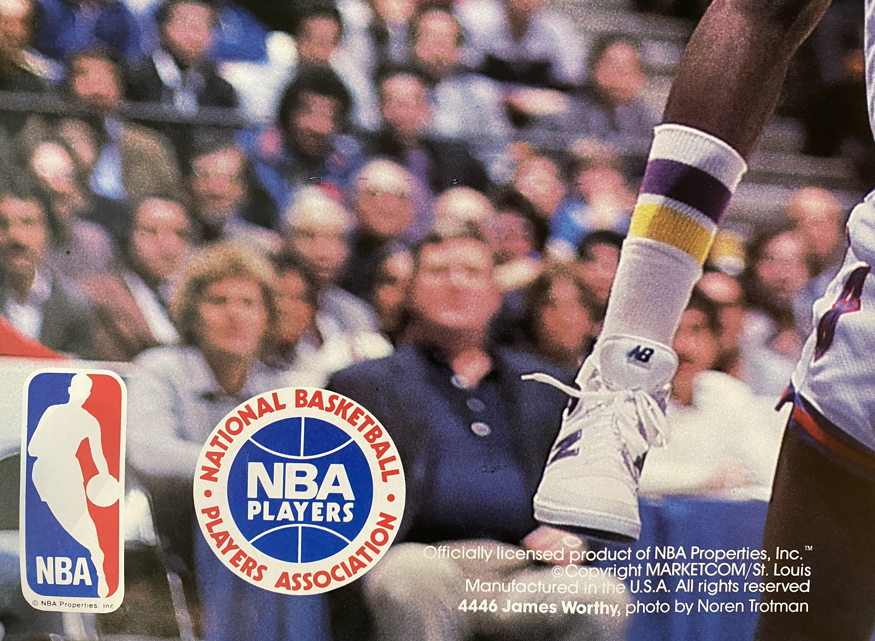 Vintage 80s James Worthy Los Angeles Lakers Poster 33 1/2 x 22 1/2