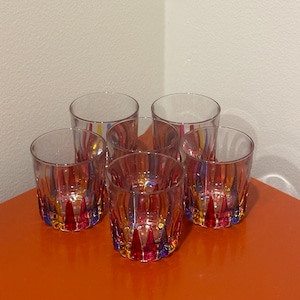 VINTAGE || Italian Handpainted Murano Crystal Tumblers