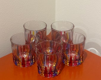 VINTAGE || Italian Handpainted Murano Crystal Tumblers