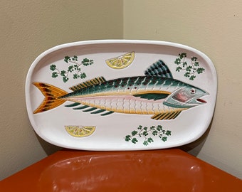 VINTAGE || Hanging Fish Platter Made In Italy