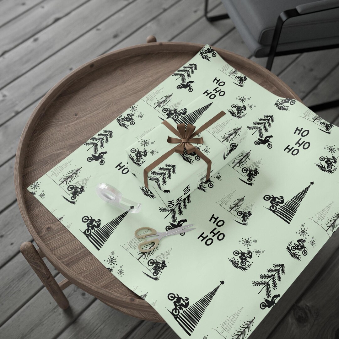 Dirt bike christmas wrapping paper