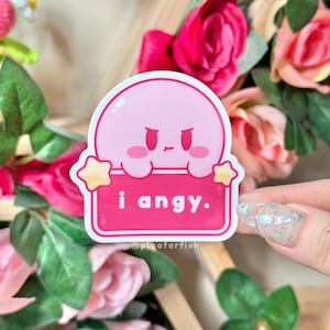 i angy. Kirbo Stickers | BUY 3 GET 1 FREE | Cute Matte Waterproof + Weatherproof Vinyl Laptop Decals