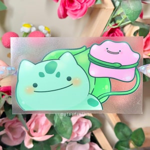 Ditto Bulbasaur Large Peeker Stickers | Cute Glossy Waterproof + Weatherproof Decals | Car Sticker | Decorative Decal