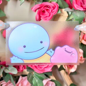 Ditto Squirtle Large Peeker Stickers | Cute Glossy Waterproof + Weatherproof Decals | Car Sticker | Decorative Decal