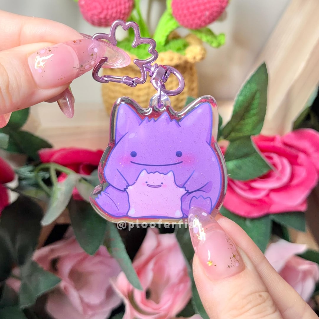 メタモン＆ゲンガー グリッターアクリルチャーム｜両面キーホルダー