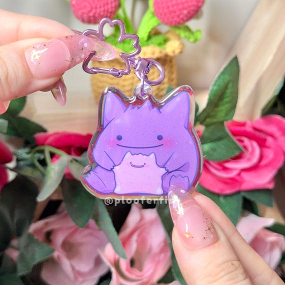 メタモン＆ゲンガー グリッターアクリルチャーム｜両面キーホルダー