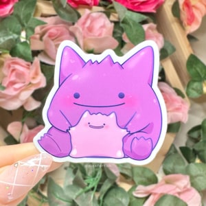 Pegatinas Ditto Gengar / COMPRA 3 Y LLÉVATE 1 GRATIS / Bonitas calcomanías de vinilo brillantes, impermeables y resistentes a la intemperie para portátil