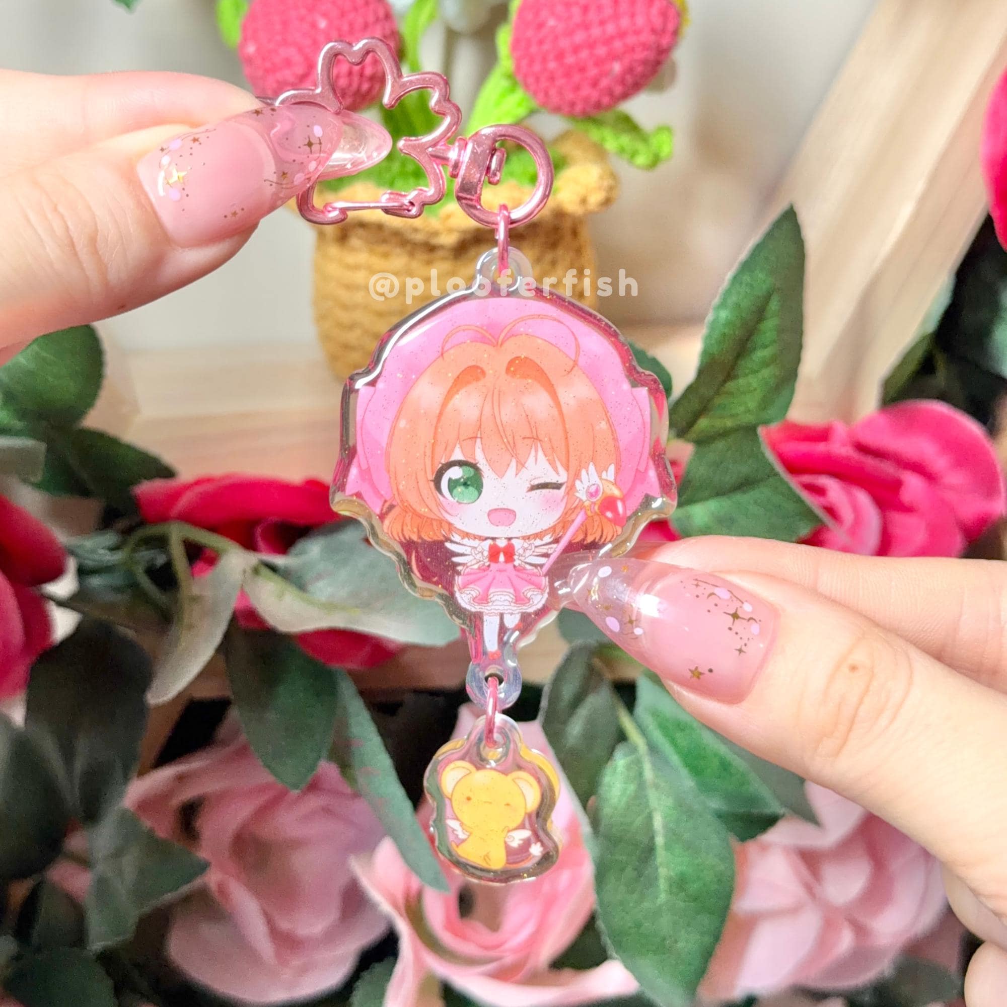 Cardcaptor Sakura & Kero Glitter Acrylic Charms | Double-sided