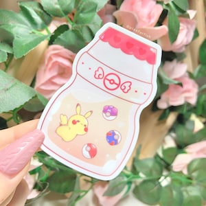 Pika Yakult-stickers | KOOP 3 KRIJGT 1 GRATIS | Leuke glanzende waterdichte en weerbestendige vinyl laptopstickers