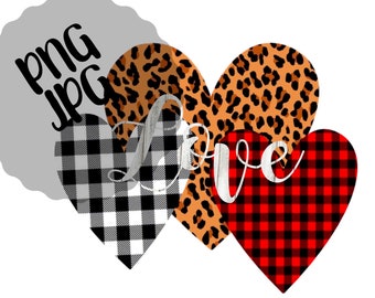 Leopard Love Plaid Hearts