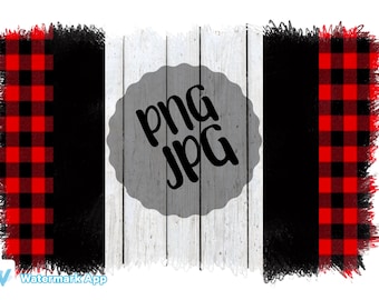 Holiday Buffalo Plaid Shiplap PNG