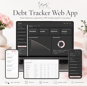 Interactive Debt Tracker Web App | Debt Payoff Tracker | Debt Payment Planner | Debt Snowball & Avalanche Tracker | Digital Debt Planner