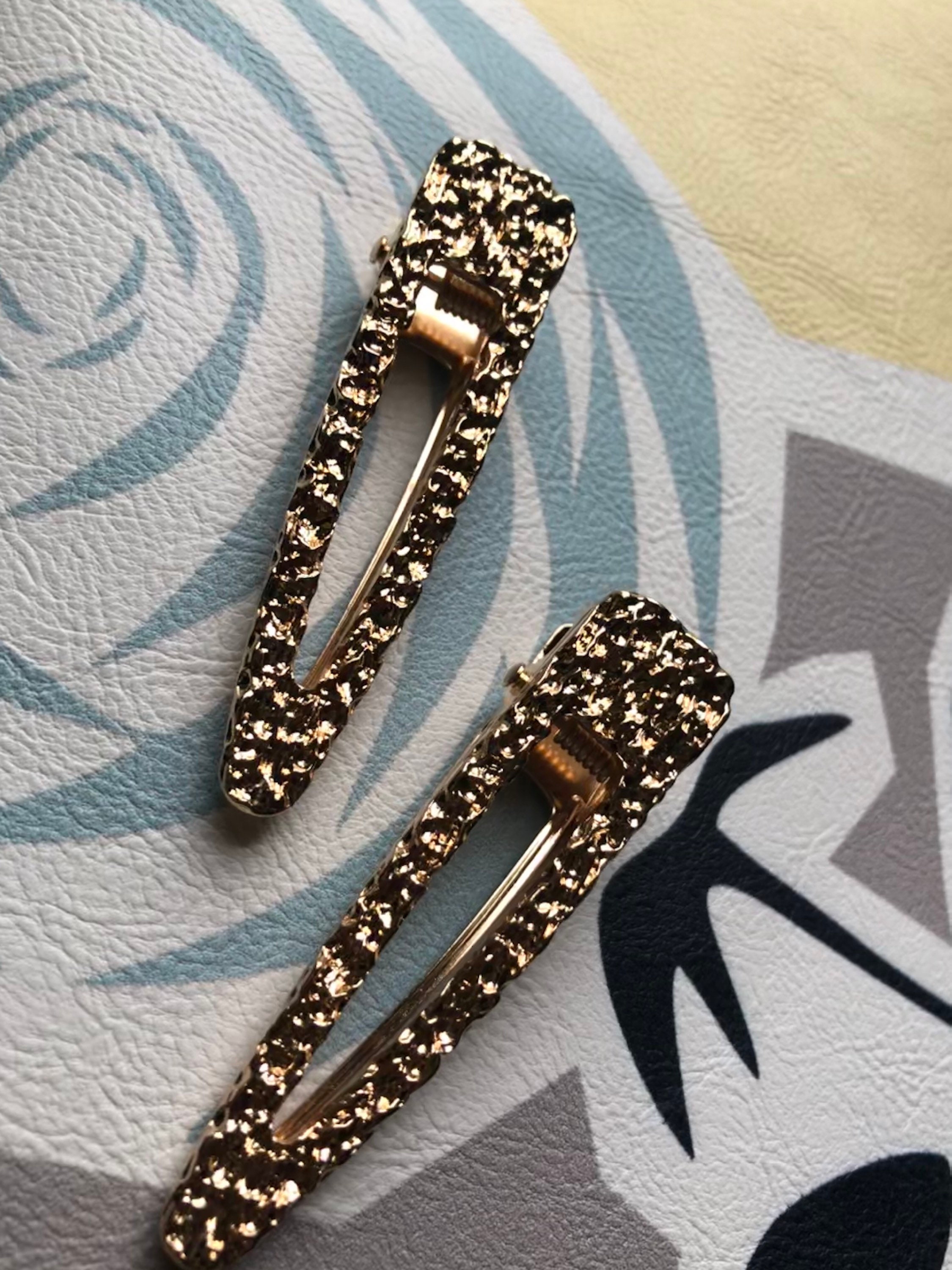 Exquisite gold metal hair clasp Etsy