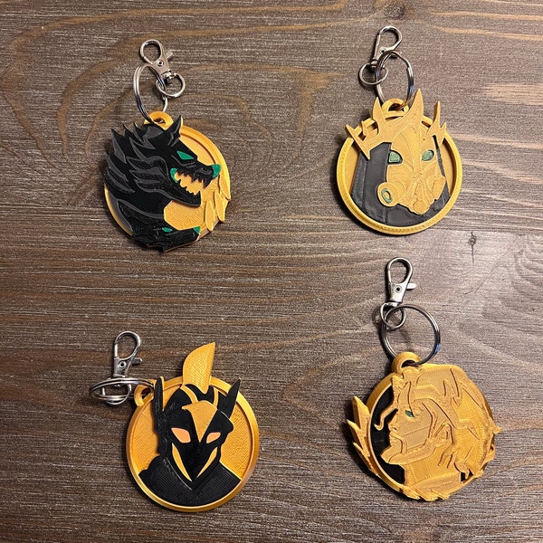 Fort Medallions Keychain 4 Pack Zeus Cerberus Ares Hades