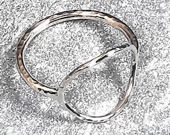 Hammered Circle Ring Sterling Silver 925
