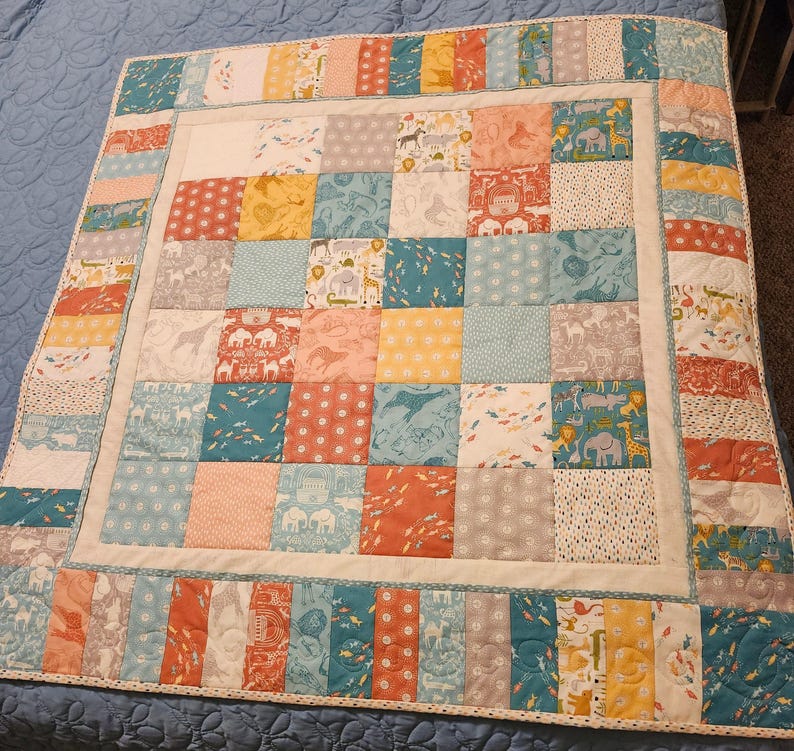 Noah #39 s Ark Baby Quilt Etsy