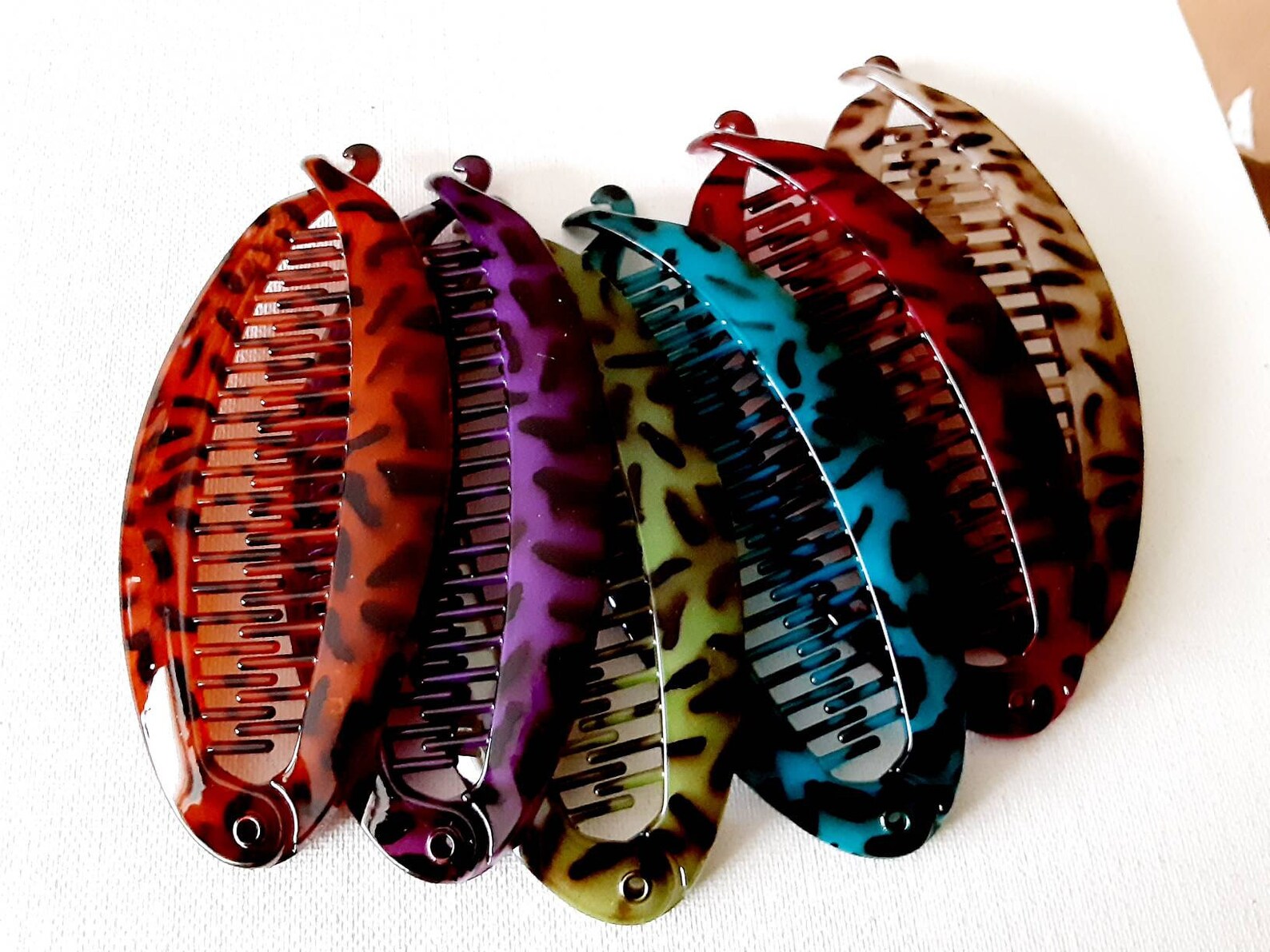 Banana Hair Combs Ponytail Holder 5 1/2 Long 1PC Speckle Etsy