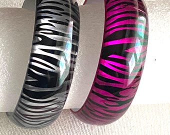 Y2K Large Zebra Bangle Bracelets | Nostalgic | Early 2000s | Throwback | Mcbling | Trashyy2k | 2000s Jewelry | Plus Size