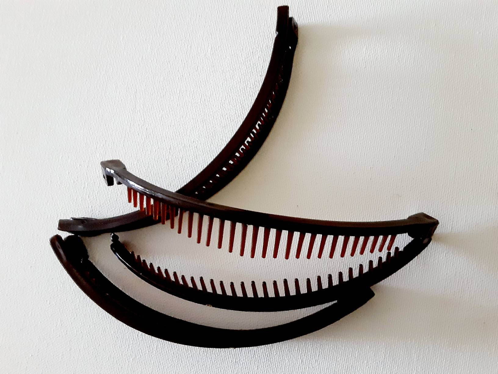 Long Banana Hair Clips Ponytail Holder 3PCS Dark Brown new Etsy