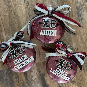 Sports Themed Glitter Disc Ornament