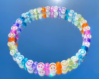 Smiley Kandi Rainbow Necklace